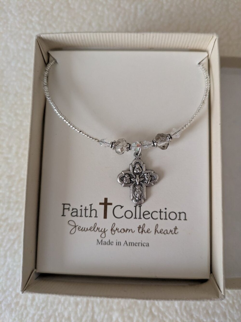 Faith Christian Medal Necklace - 4 way cross - NEW